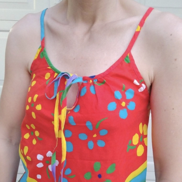 early 80's BRIGHT TANK TOP vintage XS - Picture 3 of 7